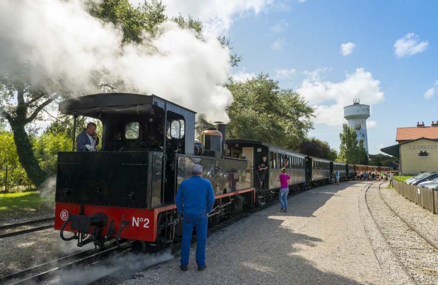 The Somme Bay steam train is a fun way to get around the bay
